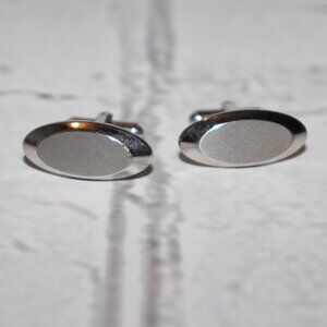 Vintage silver Hickok oval cufflinks
